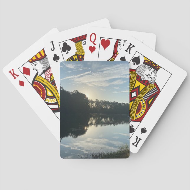 Baraja De Cartas Amanecer sobre un lago georgiano (Reverso)