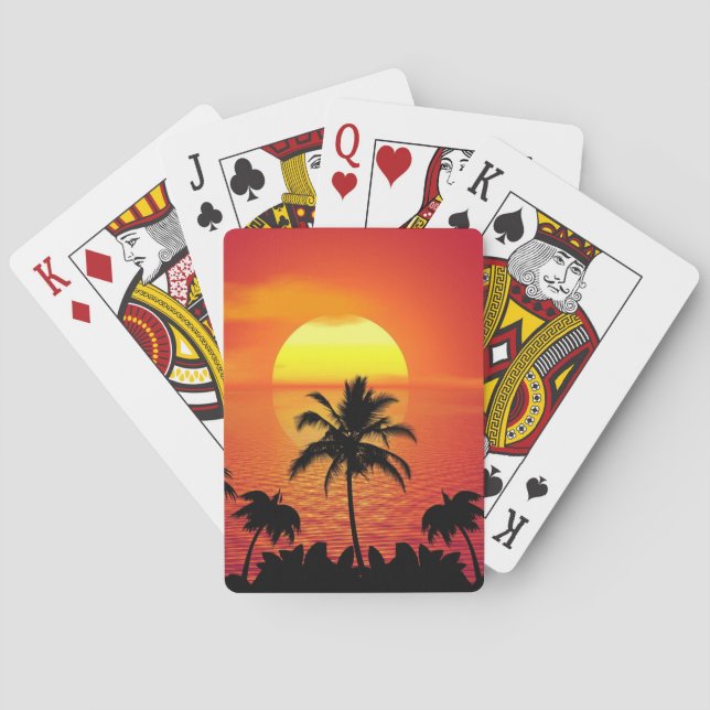 Baraja De Cartas Amanecer tropical (Reverso)