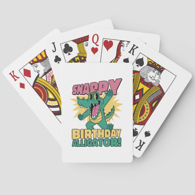 Baraja De Cartas Amante cómico y ganador de cocodrilos de cumpleaño (Reverso)