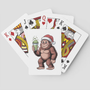 Baraja De Cartas Amante de Matcha de Bigfoot Navidad Sasquatch