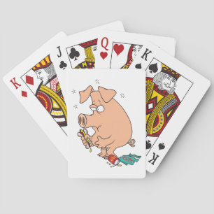 Baraja De Cartas Amante de Snacks Cerdo Regordete