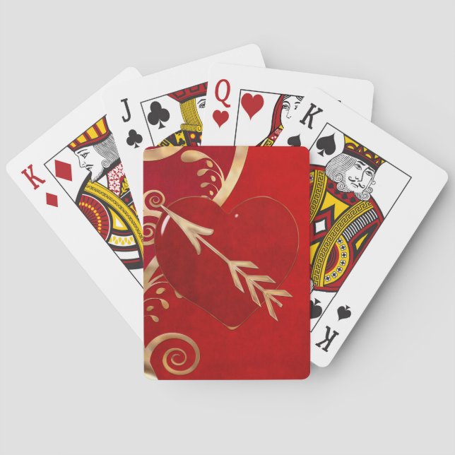 Baraja De Cartas AMANTES DEL POKER DE LA FRANJA DE Valentine Elegan (Reverso)
