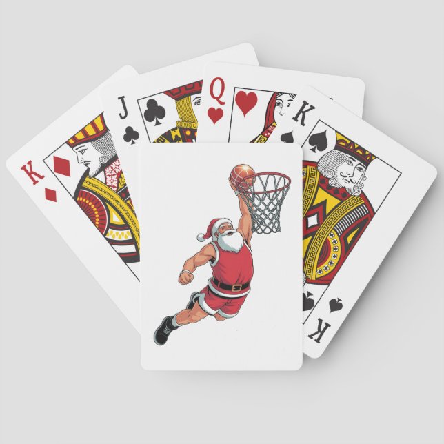 Baraja De Cartas Amantes deportivos de los Navidades de baloncesto  (Reverso)