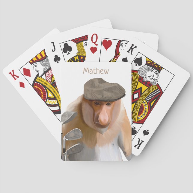 Baraja De Cartas Amantes divertidos del Monkey Golf Proboscis (Reverso)