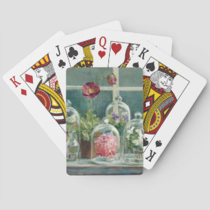 Baraja De Cartas Amapolas púrpuras en un Windowsill