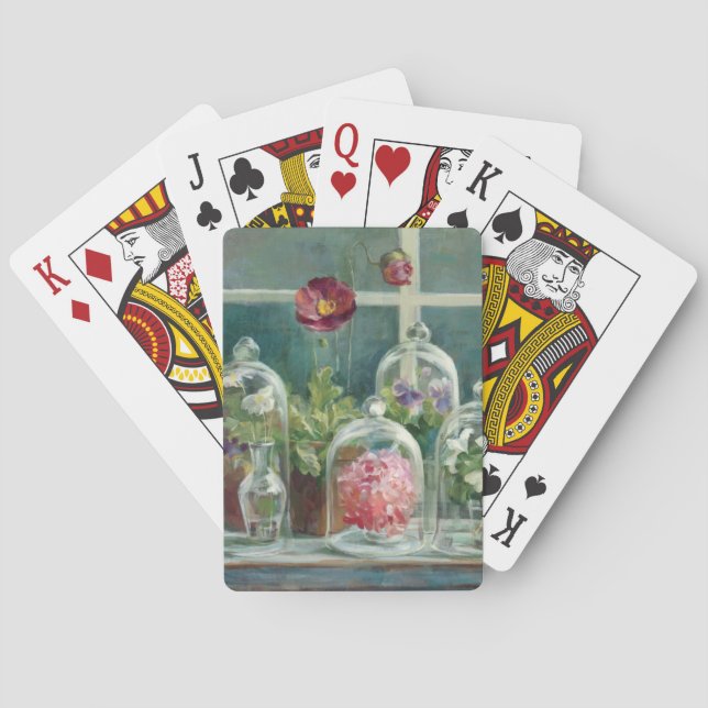 Baraja De Cartas Amapolas púrpuras en un Windowsill (Reverso)