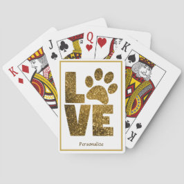 Baraja De Cartas Amar a su Mascota Paws Gold Purpurina Personalizad