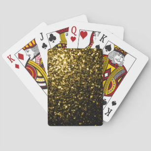 Baraja De Cartas Amarillo dorado oscuro brillo falso destellos