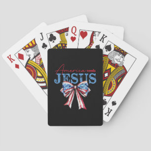Baraja De Cartas América Necesita Jesús Bandera Cristiana USA Coque