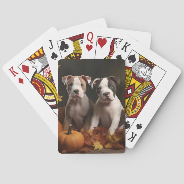 Baraja De Cartas American Staffordshire Puppy Autumn Delight (Reverso)