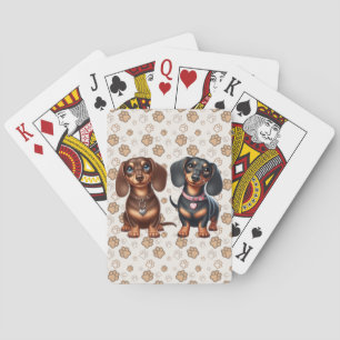 Baraja De Cartas Amigos de Cute Dachshund