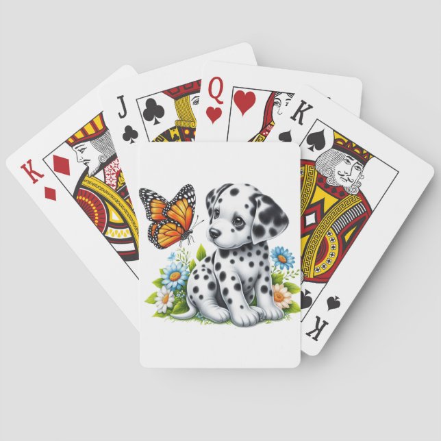 Baraja De Cartas Amigos de Cute Dalmatian/Butterfly (Reverso)