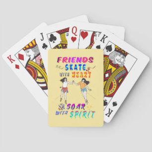 Baraja De Cartas Amigos jugando patineta con corazón volar con espí