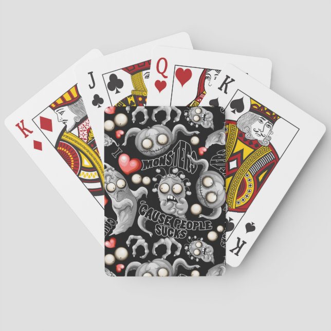 Baraja De Cartas Amo a los monstruos porque la gente se acosa (Reverso)