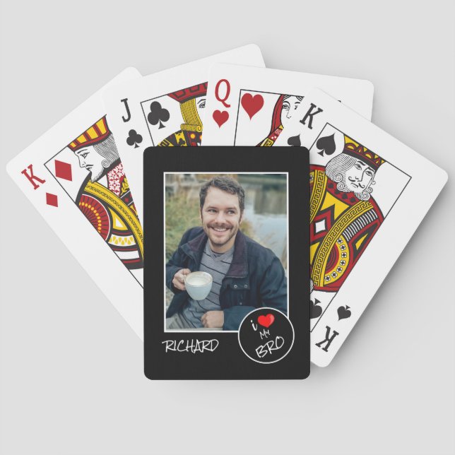 Baraja De Cartas Amo a mi hermano, foto Personalizado - Personaliza (Reverso)