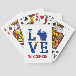 Baraja De Cartas Amo de la bandera del estado de Wisconsin