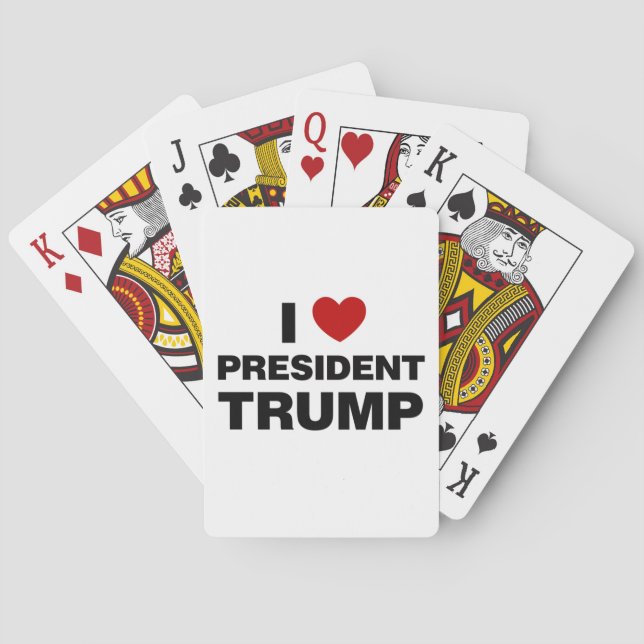 Baraja De Cartas Amo el corazón del presidente Trump (Reverso)