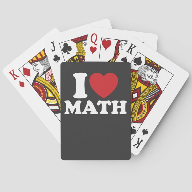 Baraja De Cartas Amo Las Matemáticas I Heart Groovy Retro (Reverso)