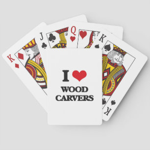 Baraja De Cartas Amo los Carvers de madera