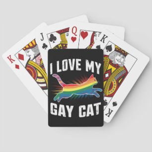 Baraja De Cartas Amo Mi Gato Gay Gracioso Orgullo Arcoiris Lgbt