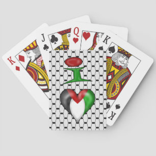 Baraja De Cartas Amo Palestina, corazón Palestina