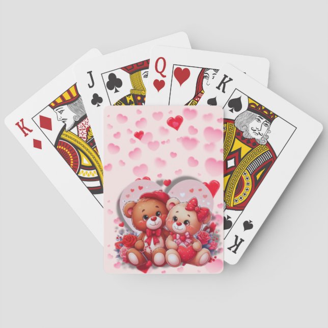 Baraja De Cartas Amo Pareja De Oso De Teddy (Reverso)