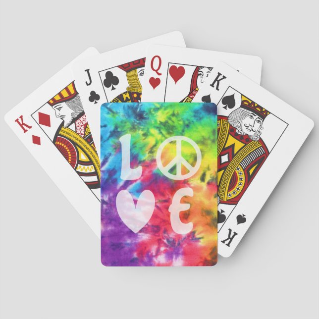 Baraja De Cartas Amo paz resumen brillante arcoiris batik tinte (Reverso)