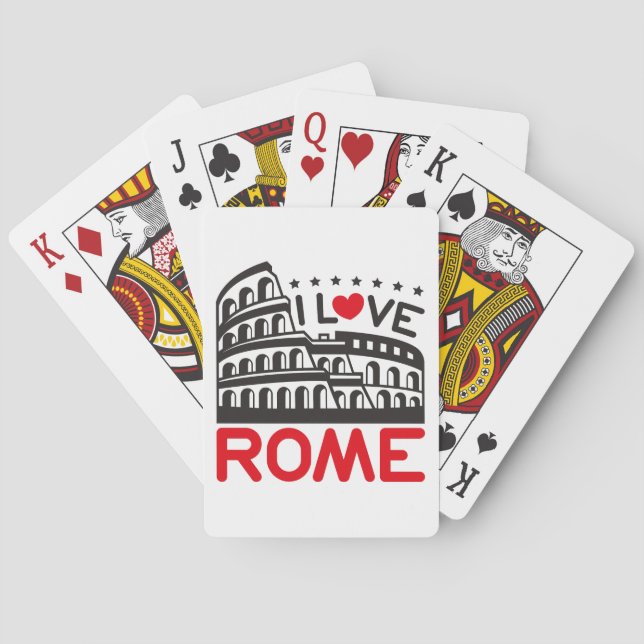 Baraja De Cartas Amo Roma Italia Coliseo Viaje (Reverso)
