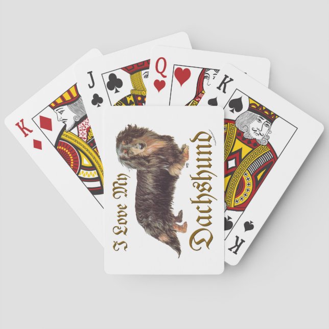 Baraja De Cartas Amor de Dachshund (Reverso)