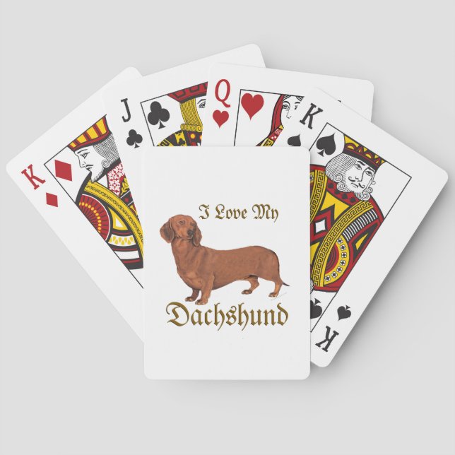 Baraja De Cartas Amor de Dachshund (Reverso)