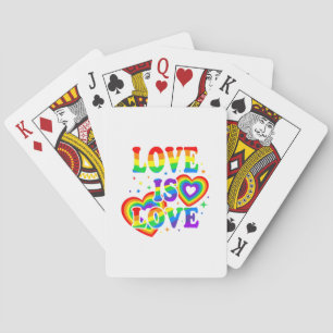 Baraja De Cartas Amor LGBTQ es Amor Orgullo Gay Bandera de Arcoíris