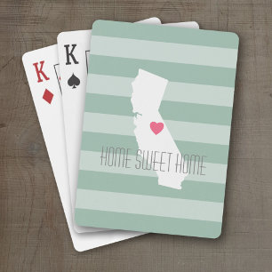 Baraja De Cartas Amor por el Estado de California con Corazón Perso