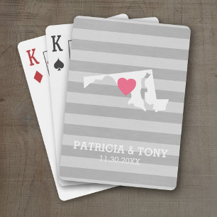 Baraja De Cartas Amor por Maryland como Estado Natal con Corazón Pe