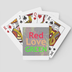 BARAJA DE CARTAS AMOR ROJO DORADO VERDE