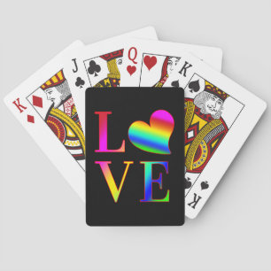 BARAJA DE CARTAS AMOR TIPOGRAFÍA COLORIDA CORAZÓN ARCOÍRIS