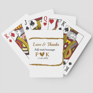 Baraja De Cartas Amor y gracias añadir pareja de nombres dorados ma