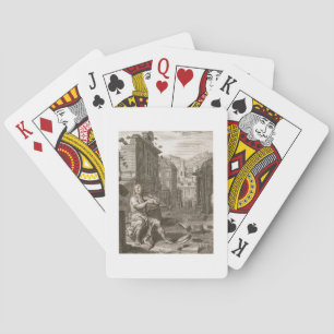 Baraja De Cartas Amphion construye las paredes de Thebes por la