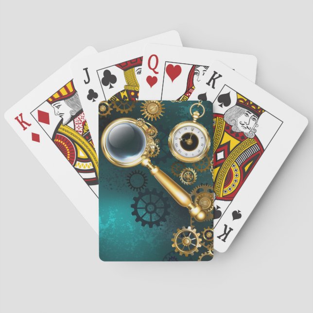 Baraja De Cartas Ampliador en estilo Steampunk (Reverso)