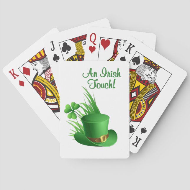Baraja De Cartas An Irish Touch Leprechaun Clove Hat in Grass (Reverso)