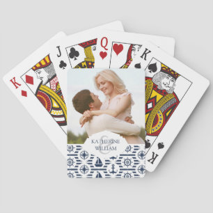 Baraja De Cartas Añada su conocido marítimo en modelo azul