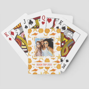 Baraja De Cartas Añada su conocido que la playa anaranjada Shell