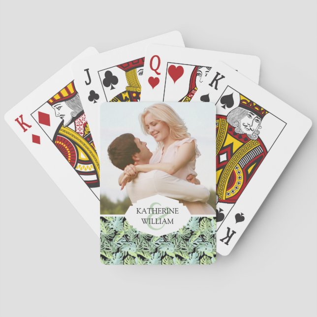 Baraja De Cartas Añada su estampado de flores conocido de la selva (Reverso)