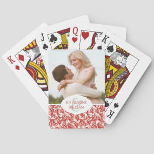 Baraja De Cartas Añada su modelo conocido del coral rojo del