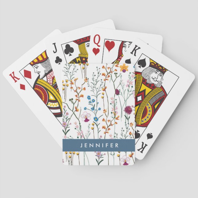 Baraja De Cartas Añada su modelo conocido del Wildflower del verano (Reverso)