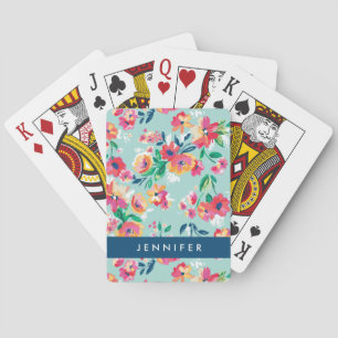 Baraja De Cartas Añada su modelo de flores pintado el   conocido
