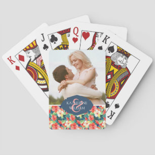 Baraja De Cartas Añada su modelo el   colorido conocido del hibisco