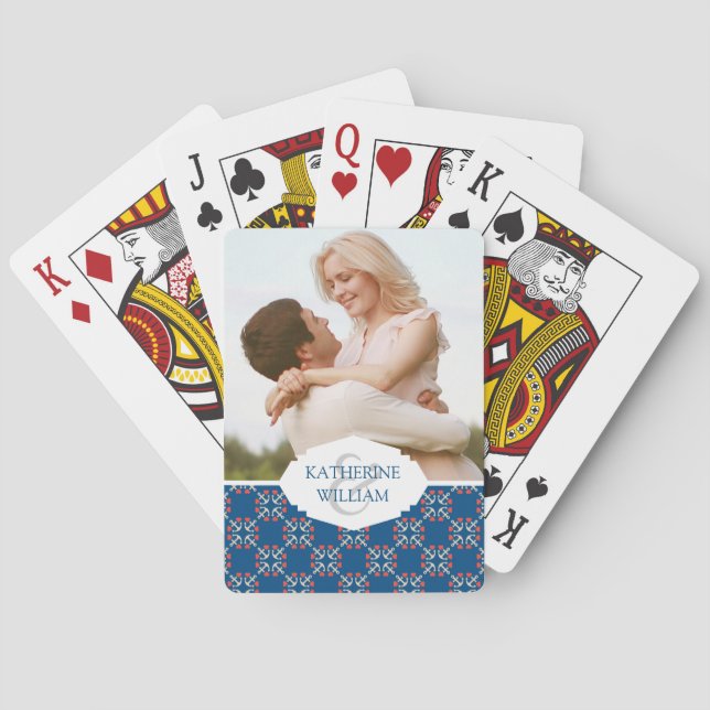 Baraja De Cartas Añada su modelos conocido del ancla y del corazón (Reverso)