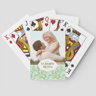 Baraja De Cartas Añada sus hojas de palma tropicales el   en