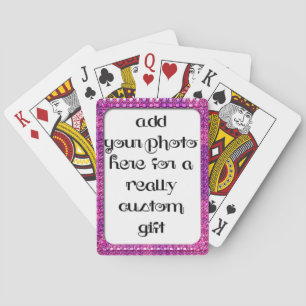 Baraja De Cartas Añade tu foto Magenta Marco Jugar
