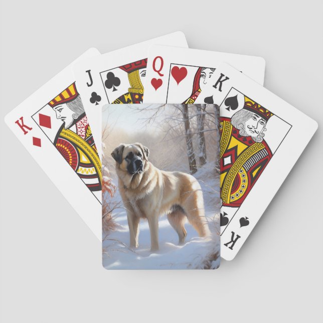 Baraja De Cartas Anatolian Shepherd Let It Snow Navidades (Reverso)